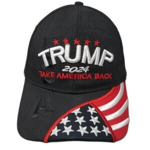 Trump 2024 Take America Back Snapback Hat Black One Size Embroidered